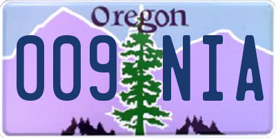 OR license plate 009NIA