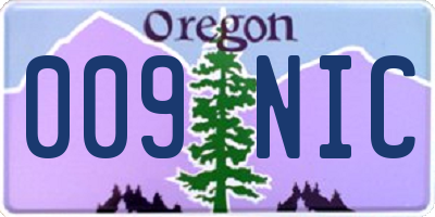 OR license plate 009NIC