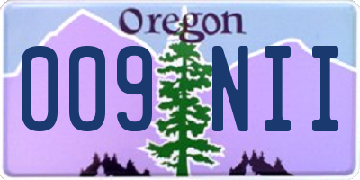OR license plate 009NII