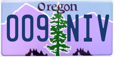 OR license plate 009NIV