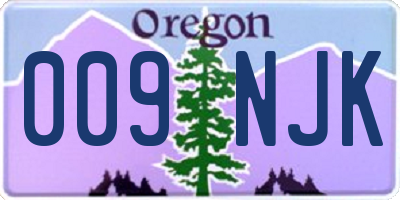 OR license plate 009NJK