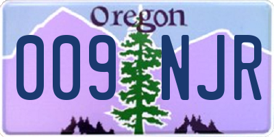 OR license plate 009NJR