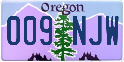 OR license plate 009NJW