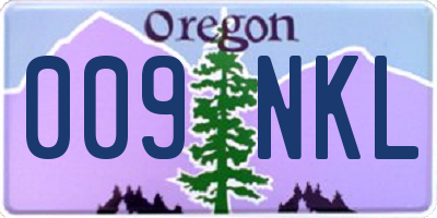 OR license plate 009NKL