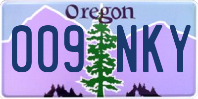 OR license plate 009NKY