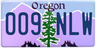 OR license plate 009NLW