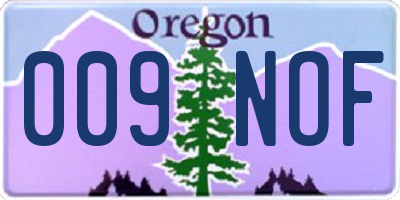 OR license plate 009NOF