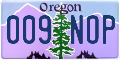 OR license plate 009NOP