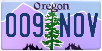 OR license plate 009NOV