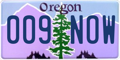 OR license plate 009NOW