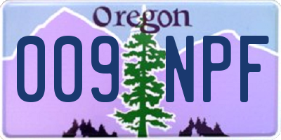 OR license plate 009NPF