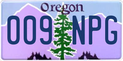 OR license plate 009NPG