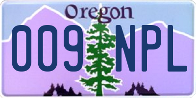 OR license plate 009NPL