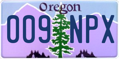 OR license plate 009NPX