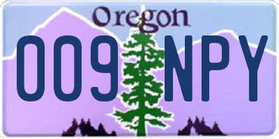 OR license plate 009NPY