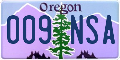 OR license plate 009NSA
