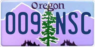 OR license plate 009NSC