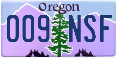 OR license plate 009NSF