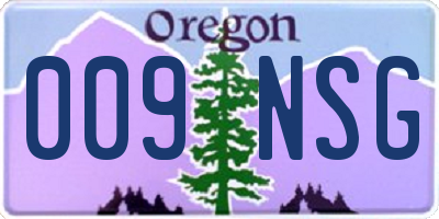 OR license plate 009NSG