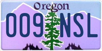 OR license plate 009NSL