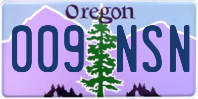 OR license plate 009NSN