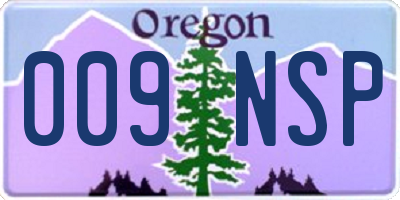 OR license plate 009NSP