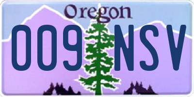 OR license plate 009NSV