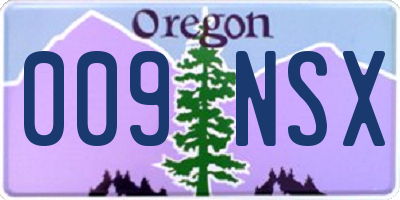 OR license plate 009NSX