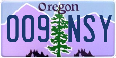 OR license plate 009NSY