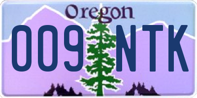 OR license plate 009NTK