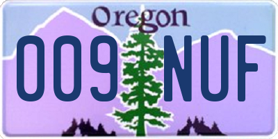 OR license plate 009NUF