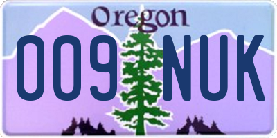 OR license plate 009NUK
