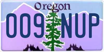 OR license plate 009NUP