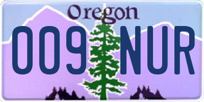 OR license plate 009NUR