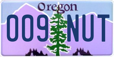 OR license plate 009NUT