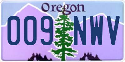 OR license plate 009NWV