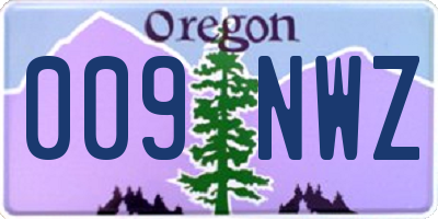 OR license plate 009NWZ