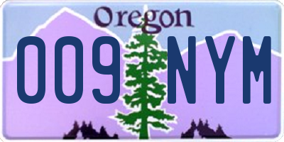 OR license plate 009NYM