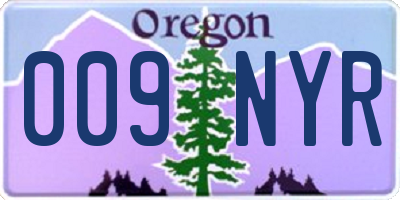 OR license plate 009NYR