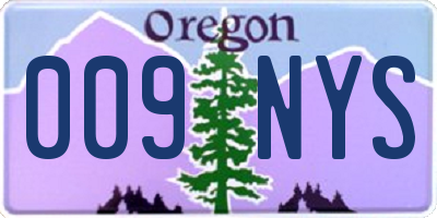 OR license plate 009NYS