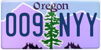 OR license plate 009NYY