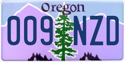 OR license plate 009NZD