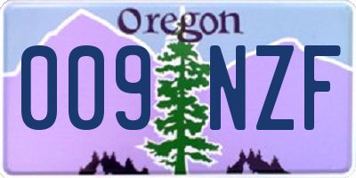 OR license plate 009NZF