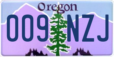 OR license plate 009NZJ
