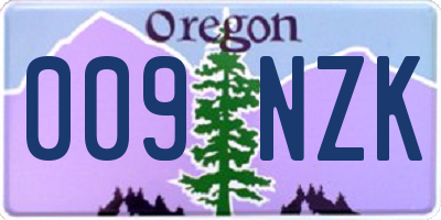 OR license plate 009NZK