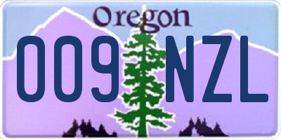 OR license plate 009NZL