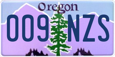 OR license plate 009NZS