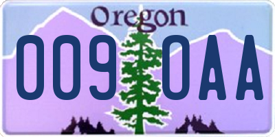 OR license plate 009OAA