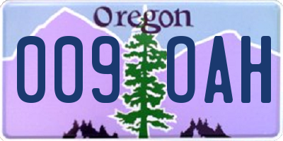 OR license plate 009OAH