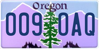 OR license plate 009OAQ